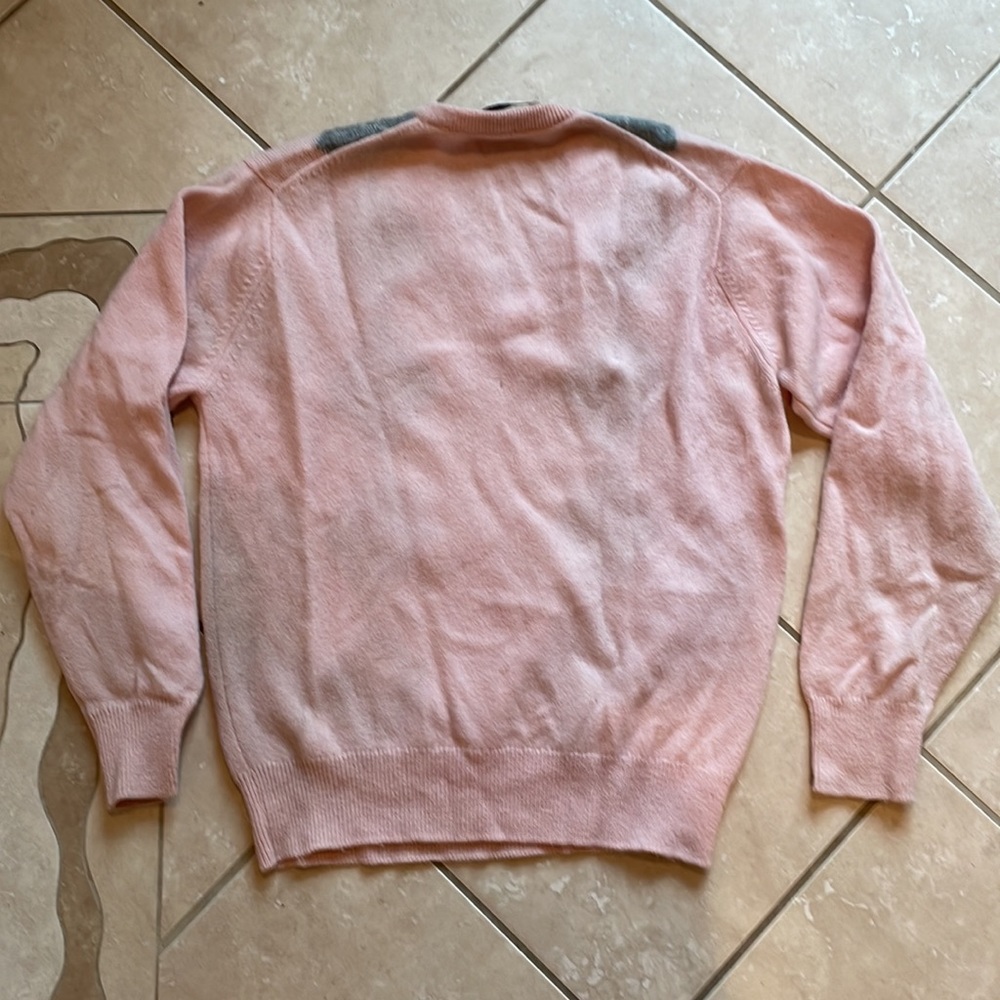 Pringle washable wool sweater l pink argyle - Picture 4 of 11